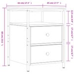 Casa si Gradina - Mobilier - Comode si corpuri - Noptiere - Noptiere, 2 buc., gri sonoma, 44x45x60 cm, lemn compozit - Infinity.ro