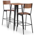 Casa si Gradina - Mobilier - Seturi de mobilier - Seturi bucatarie - Set mobilier de bar, 3 piese, maro si negru, otel - Infinity.ro