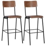 Casa si Gradina - Mobilier - Seturi de mobilier - Seturi bucatarie - Set mobilier de bar, 3 piese, maro si negru, otel - Infinity.ro