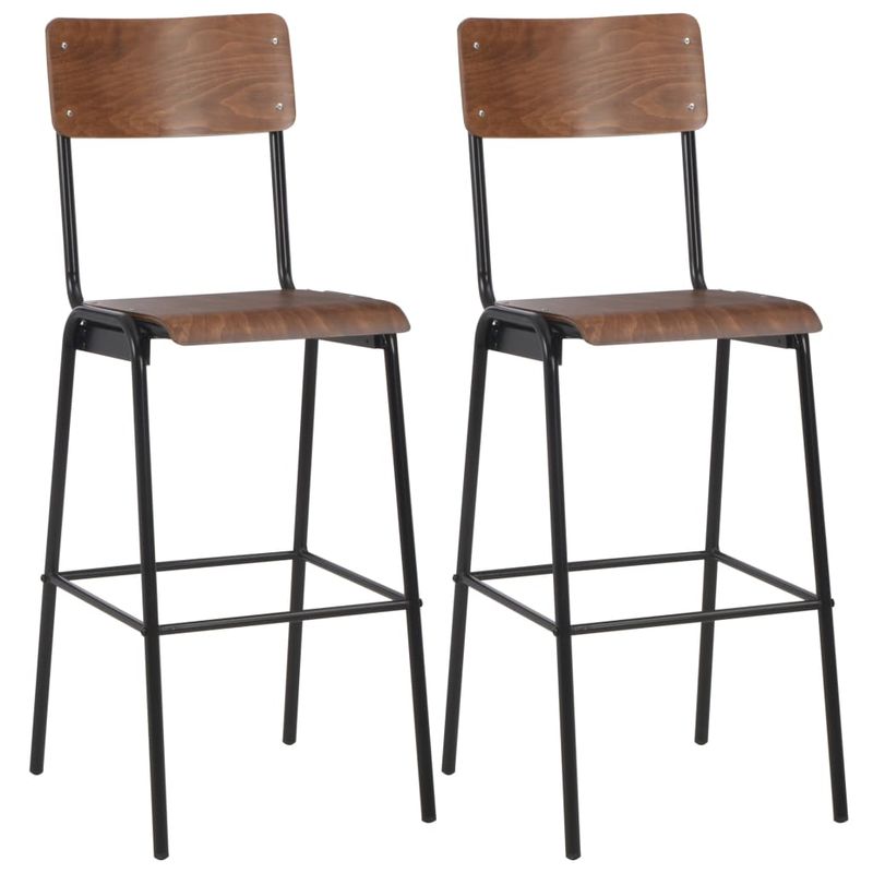 Casa si Gradina - Mobilier - Seturi de mobilier - Seturi bucatarie - Set mobilier de bar, 3 piese, maro si negru, otel - Infinity.ro