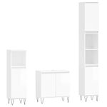 Casa si Gradina - Mobilier - Seturi de mobilier - Seturi baie - Set mobilier de baie, 3 piese, alb extralucios, lemn compozit - Infinity.ro
