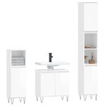 Casa si Gradina - Mobilier - Seturi de mobilier - Seturi baie - Set mobilier de baie, 3 piese, alb extralucios, lemn compozit - Infinity.ro