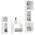 Casa si Gradina - Mobilier - Seturi de mobilier - Seturi baie - Set mobilier de baie, 3 piese, alb extralucios, lemn compozit - Infinity.ro