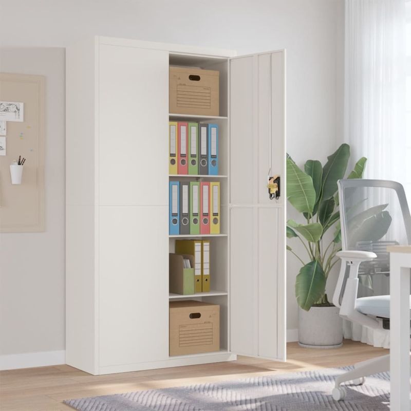 Casa si Gradina - Constructii - Depozitare, transport si protectie - Rafturi, fisete si vestiare - Fiset, alb, 90x40x180 cm, otel - Infinity.ro