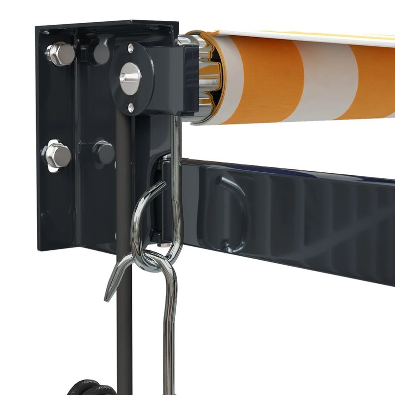 Casa si Gradina - Gradina si terasa - Umbrele si pavilioane - Pavilioane - Copertina automata retractabila, galben și alb (cadru antracit) și alb, 3,5x2,5 m - Infinity.ro