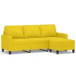 Casa si Gradina - Mobilier - Canapele si coltare - Canapele - Canapea cu 3 locuri si taburet, galben deschis, 180 cm, textil - Infinity.ro