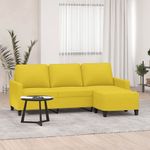 Casa si Gradina - Mobilier - Canapele si coltare - Canapele - Canapea cu 3 locuri si taburet, galben deschis, 180 cm, textil - Infinity.ro