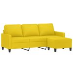 Casa si Gradina - Mobilier - Canapele si coltare - Canapele - Canapea cu 3 locuri si taburet, galben deschis, 180 cm, textil - Infinity.ro