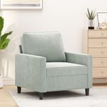Casa si Gradina - Mobilier - Scaune si fotolii - Fotolii - Fotoliu canapea, gri deschis, 60 cm, catifea - Infinity.ro