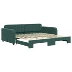 Casa si Gradina - Mobilier - Paturi si accesorii - Paturi - Pat de zi cu extensie, verde inchis, 100x200 cm, catifea - Infinity.ro