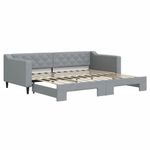 Casa si Gradina - Mobilier - Paturi si accesorii - Paturi - Pat de zi cu extensie, gri deschis, 90x200 cm, textil - Infinity.ro