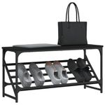 Casa si Gradina - Mobilier - Organizare si depozitare - Organizator incaltaminte - Suport pantofi, negru, 90x30x45 cm, lemn prelucrat - Infinity.ro