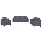 Casa si Gradina - Mobilier - Seturi de mobilier - Seturi living - Set de canapele cu perne, 3 piese, gri inchis, catifea - Infinity.ro