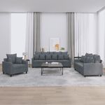 Casa si Gradina - Mobilier - Seturi de mobilier - Seturi living - Set de canapele cu perne, 3 piese, gri inchis, catifea - Infinity.ro