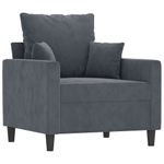 Casa si Gradina - Mobilier - Seturi de mobilier - Seturi living - Set de canapele cu perne, 3 piese, gri inchis, catifea - Infinity.ro