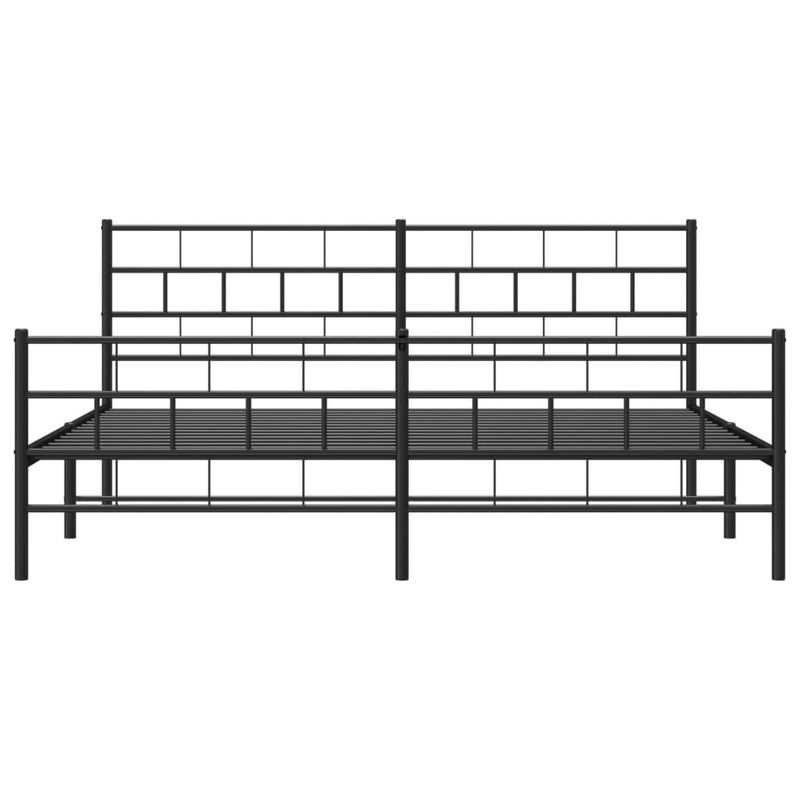 Casa si Gradina - Mobilier - Paturi si accesorii - Paturi - Cadru pat metalic cu tablii de cap/picioare, negru, 193x203 cm - Infinity.ro