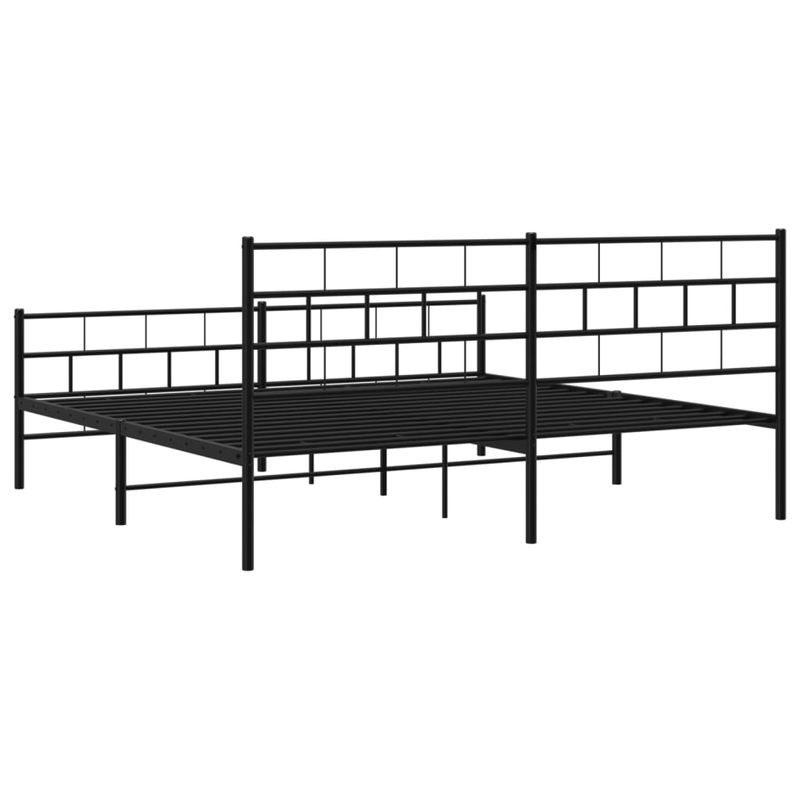 Casa si Gradina - Mobilier - Paturi si accesorii - Paturi - Cadru pat metalic cu tablii de cap/picioare, negru, 193x203 cm - Infinity.ro
