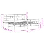 Casa si Gradina - Mobilier - Paturi si accesorii - Paturi - Cadru pat metalic cu tablii de cap/picioare, negru, 193x203 cm - Infinity.ro