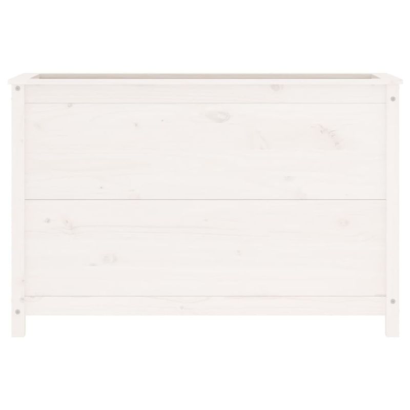 Casa si Gradina - Gradinarit si plante - Plante si ghivece - Ghivece si suporturi - Strat inaltat de gradina, alb, 119,5x40x78 cm, lemn masiv pin - Infinity.ro