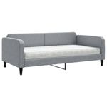 Casa si Gradina - Mobilier - Paturi si accesorii - Paturi - Pat de zi cu saltea, gri deschis, 100x200 cm, textil - Infinity.ro