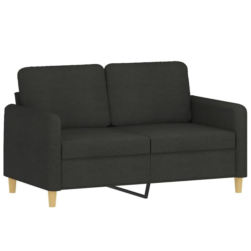 Casa si Gradina - Mobilier - Seturi de mobilier - Seturi living - Set de canapele cu perne, 2 piese, negru, material textil - Infinity.ro