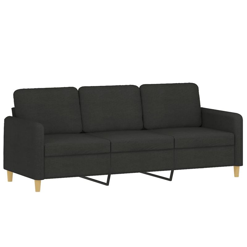 Casa si Gradina - Mobilier - Seturi de mobilier - Seturi living - Set de canapele cu perne, 2 piese, negru, material textil - Infinity.ro