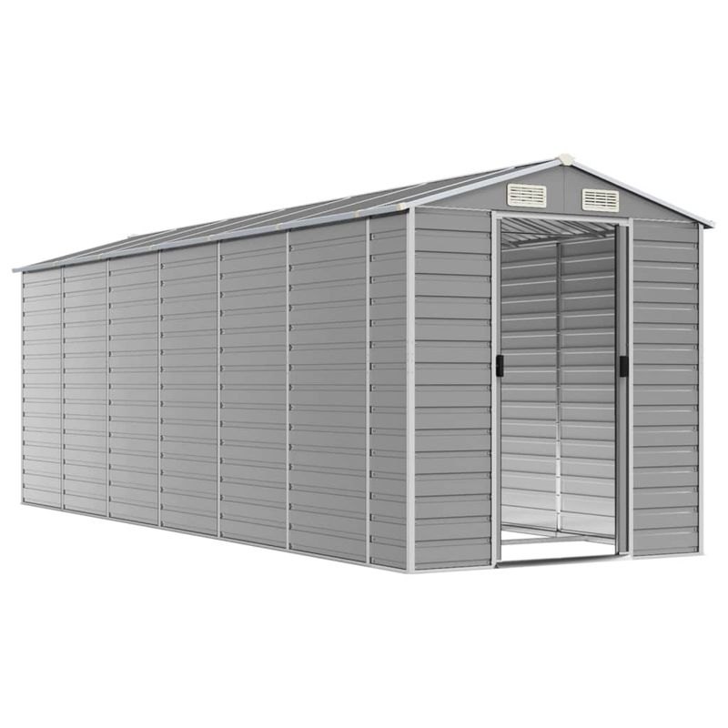 Casa si Gradina - Gradina si terasa - Casute de gradina - Sopron de gradina, gri deschis, 191x555x198 cm otel galvanizat - Infinity.ro