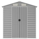 Casa si Gradina - Gradina si terasa - Casute de gradina - Sopron de gradina, gri deschis, 191x555x198 cm otel galvanizat - Infinity.ro