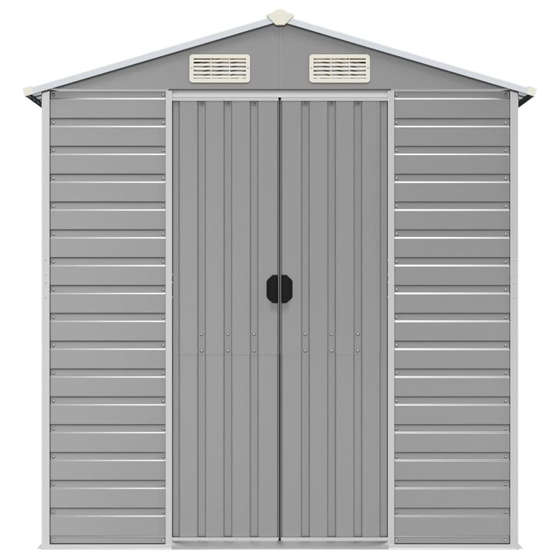 Casa si Gradina - Gradina si terasa - Casute de gradina - Sopron de gradina, gri deschis, 191x555x198 cm otel galvanizat - Infinity.ro