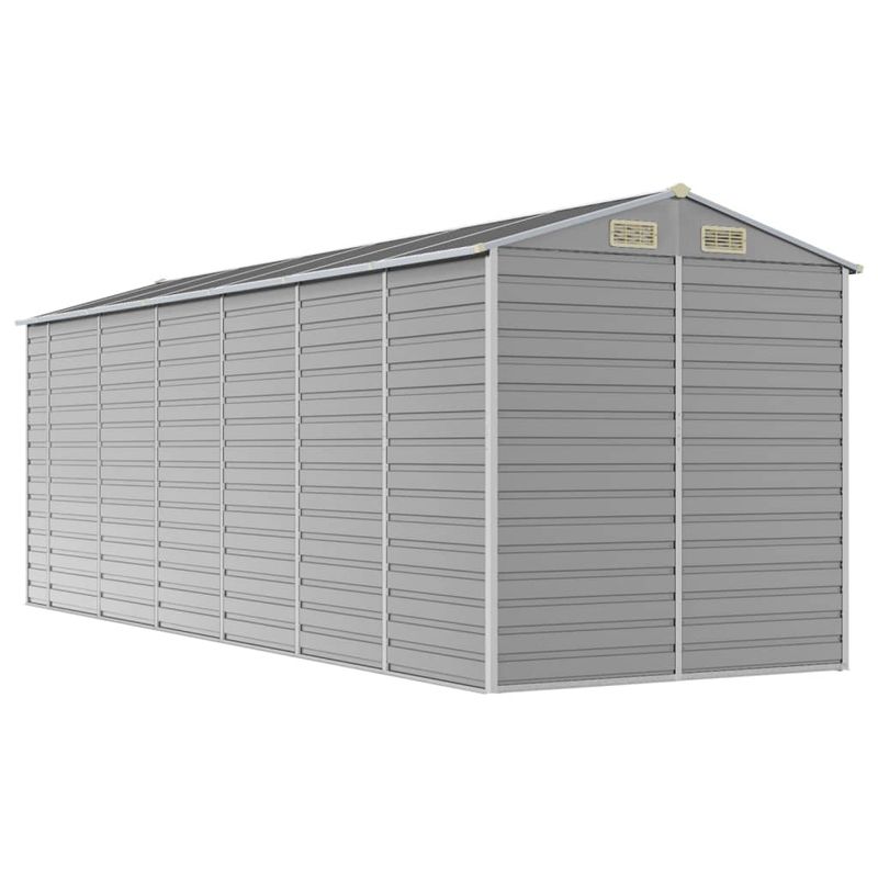 Casa si Gradina - Gradina si terasa - Casute de gradina - Sopron de gradina, gri deschis, 191x555x198 cm otel galvanizat - Infinity.ro