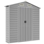 Casa si Gradina - Gradina si terasa - Casute de gradina - Sopron de gradina, gri deschis, 191x555x198 cm otel galvanizat - Infinity.ro