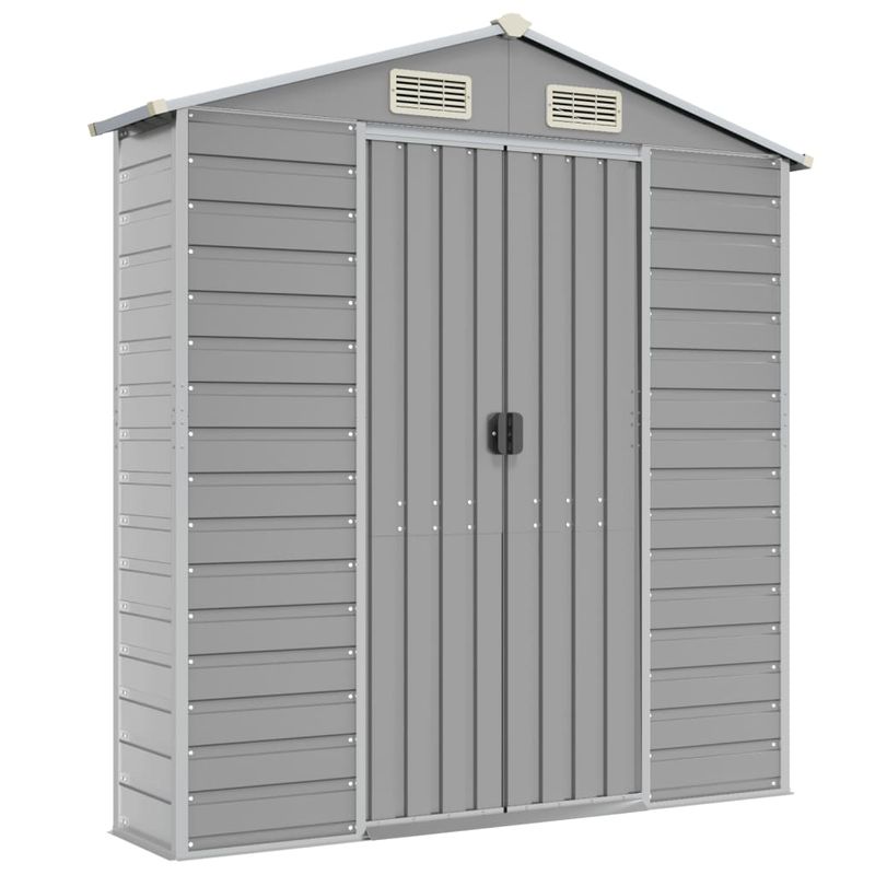 Casa si Gradina - Gradina si terasa - Casute de gradina - Sopron de gradina, gri deschis, 191x555x198 cm otel galvanizat - Infinity.ro