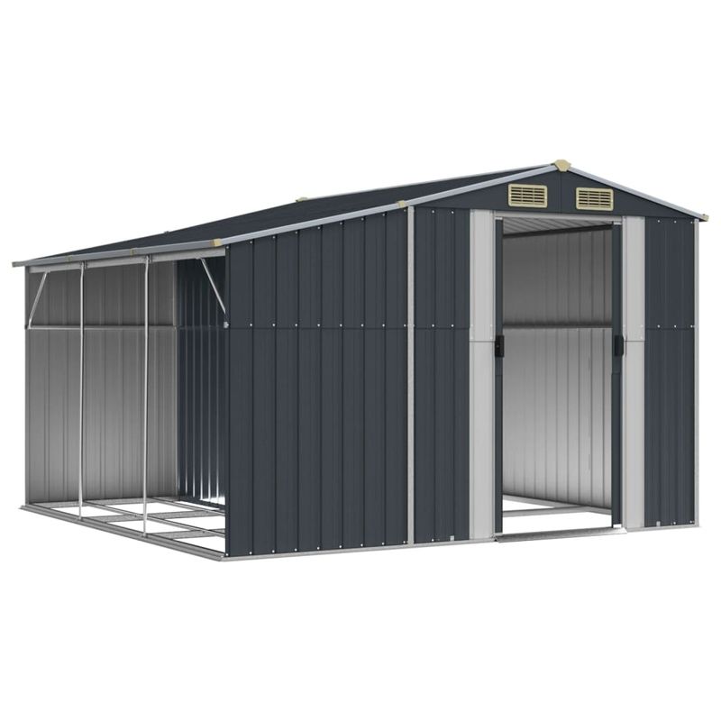 Casa si Gradina - Gradina si terasa - Casute de gradina - Sopron de gradina, antracit, 277x279x179 cm, otel galvanizat - Infinity.ro