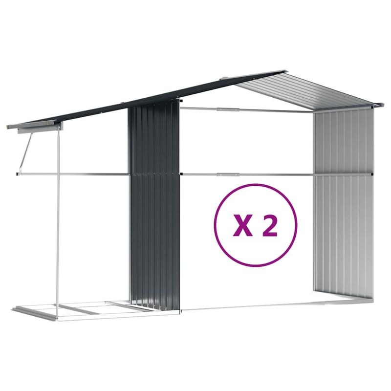 Casa si Gradina - Gradina si terasa - Casute de gradina - Sopron de gradina, antracit, 277x279x179 cm, otel galvanizat - Infinity.ro