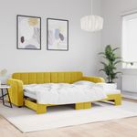 Casa si Gradina - Mobilier - Paturi si accesorii - Paturi - Pat de zi cu extensie, galben, 80x200 cm, catifea - Infinity.ro