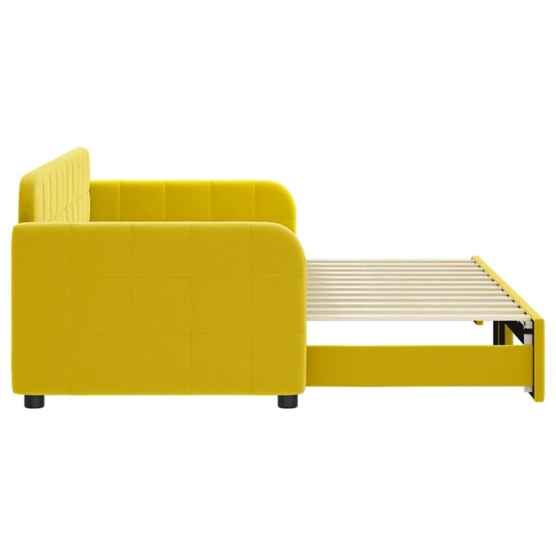 Casa si Gradina - Mobilier - Paturi si accesorii - Paturi - Pat de zi cu extensie, galben, 80x200 cm, catifea - Infinity.ro