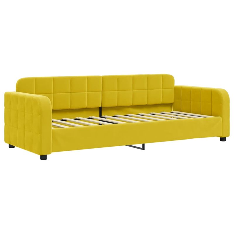 Casa si Gradina - Mobilier - Paturi si accesorii - Paturi - Pat de zi cu extensie, galben, 80x200 cm, catifea - Infinity.ro