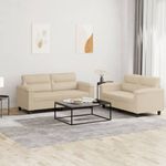 Casa si Gradina - Mobilier - Seturi de mobilier - Seturi living - Set de canapele cu perne, 2 piese, crem, microfibra - Infinity.ro