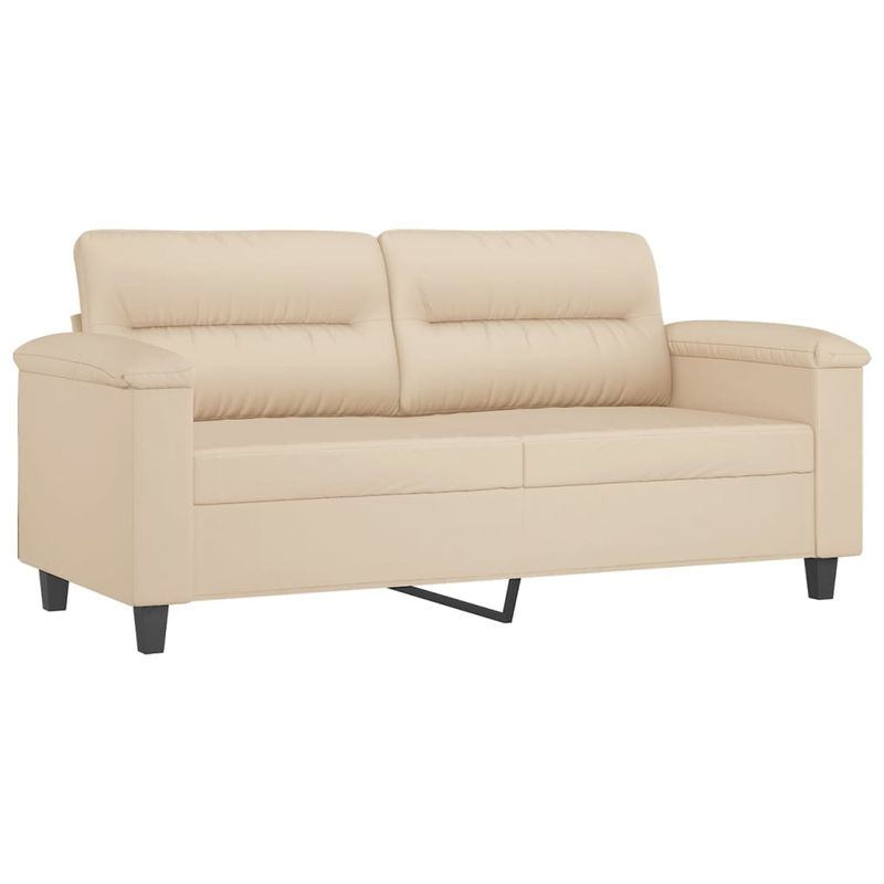 Casa si Gradina - Mobilier - Seturi de mobilier - Seturi living - Set de canapele cu perne, 2 piese, crem, microfibra - Infinity.ro