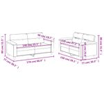 Casa si Gradina - Mobilier - Seturi de mobilier - Seturi living - Set de canapele cu perne, 2 piese, crem, microfibra - Infinity.ro