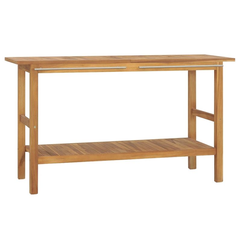 Casa si Gradina - Mobilier - Mobilier baie - Comode baie - Comoda de baie cu chiuvete din marmura, crem, lemn masiv tec - Infinity.ro