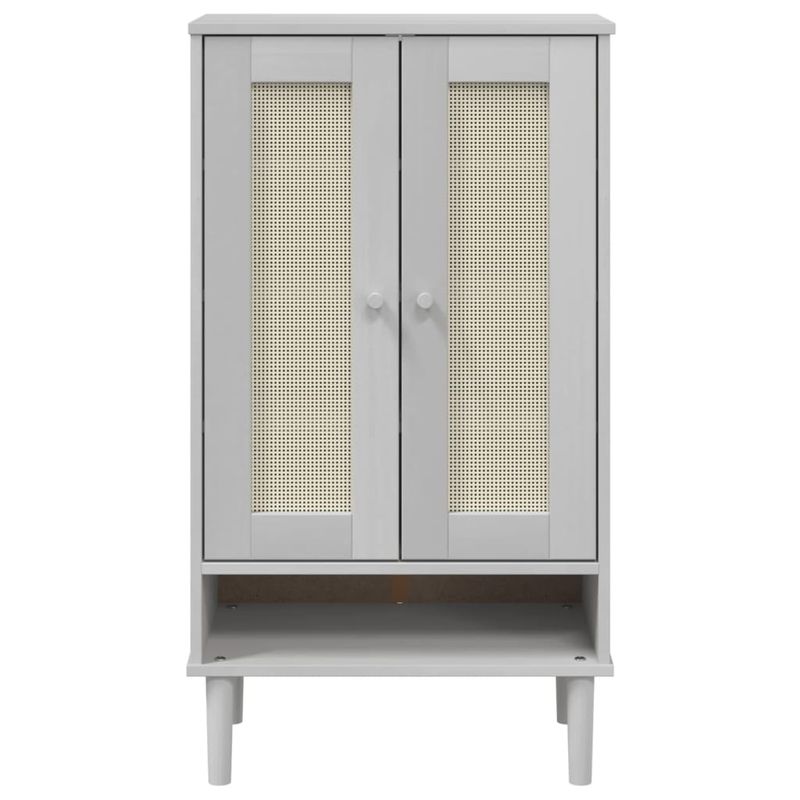 Casa si Gradina - Mobilier - Organizare si depozitare - Organizator incaltaminte - Pantofar SENJA, aspect ratan, alb, 59,5x35x107 cm, lemn masiv - Infinity.ro