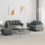 Casa si Gradina - Mobilier - Seturi de mobilier - Seturi living - Set de canapele cu perne, 3 piese, gri inchis, textil - Infinity.ro