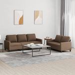 Casa si Gradina - Mobilier - Seturi de mobilier - Seturi living - Set de canapele cu perne, 2 piese, maro, textil - Infinity.ro