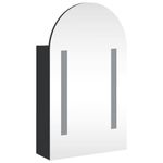 Casa si Gradina - Mobilier - Mobilier baie - Corpuri baie - Dulap cu oglinda de baie cu LED, negru, 42x13x70 cm, arcuit - Infinity.ro