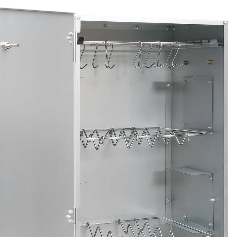 Casa si Gradina - Gradina si terasa - Gratare si accesorii - Gratare de gradina - Afumatoare cuptor/gratar, generator fum rece, otel galvanizat, mărime 44.5x29x110 cm (27x27x4.5 cm), model fără fereastră - Infinity.ro