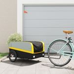 Sport si Outdoor - Ciclism - Accesorii pentru biciclete - Remorci biciclete - Remorca pentru biciclete, negru și galben, 45 kg, fier, mărime 137x69x59 cm - Infinity.ro