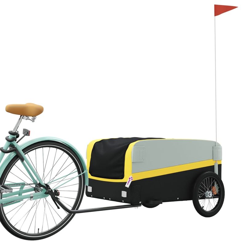 Sport si Outdoor - Ciclism - Accesorii pentru biciclete - Remorci biciclete - Remorca pentru biciclete, negru și galben, 45 kg, fier, mărime 137x69x59 cm - Infinity.ro