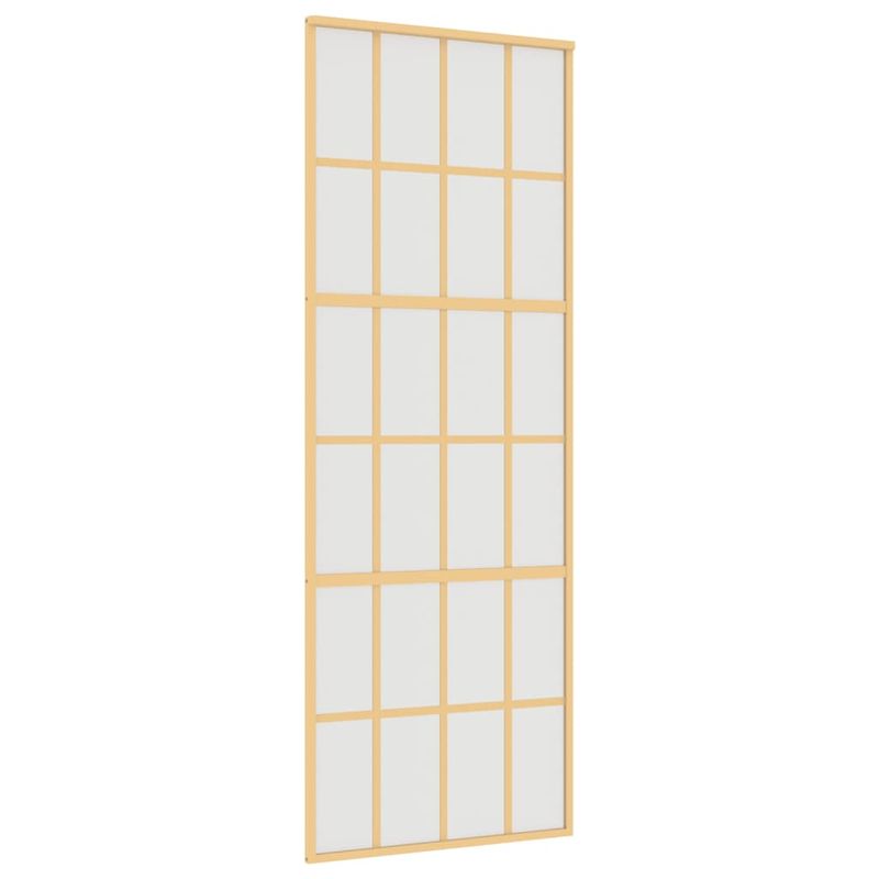 Casa si Gradina - Constructii - Usi interior, exterior si garaj - Usi garaj - Usa glisanta, auriu, 76x205 cm, sticla ESG mata si aluminiu - Infinity.ro