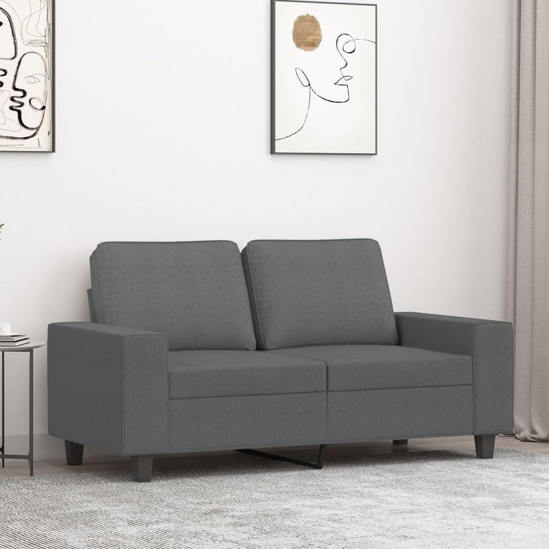 Casa si Gradina - Mobilier - Canapele si coltare - Canapele - Canapea cu 2 locuri, gri inchis, 120 cm, material textil - Infinity.ro
